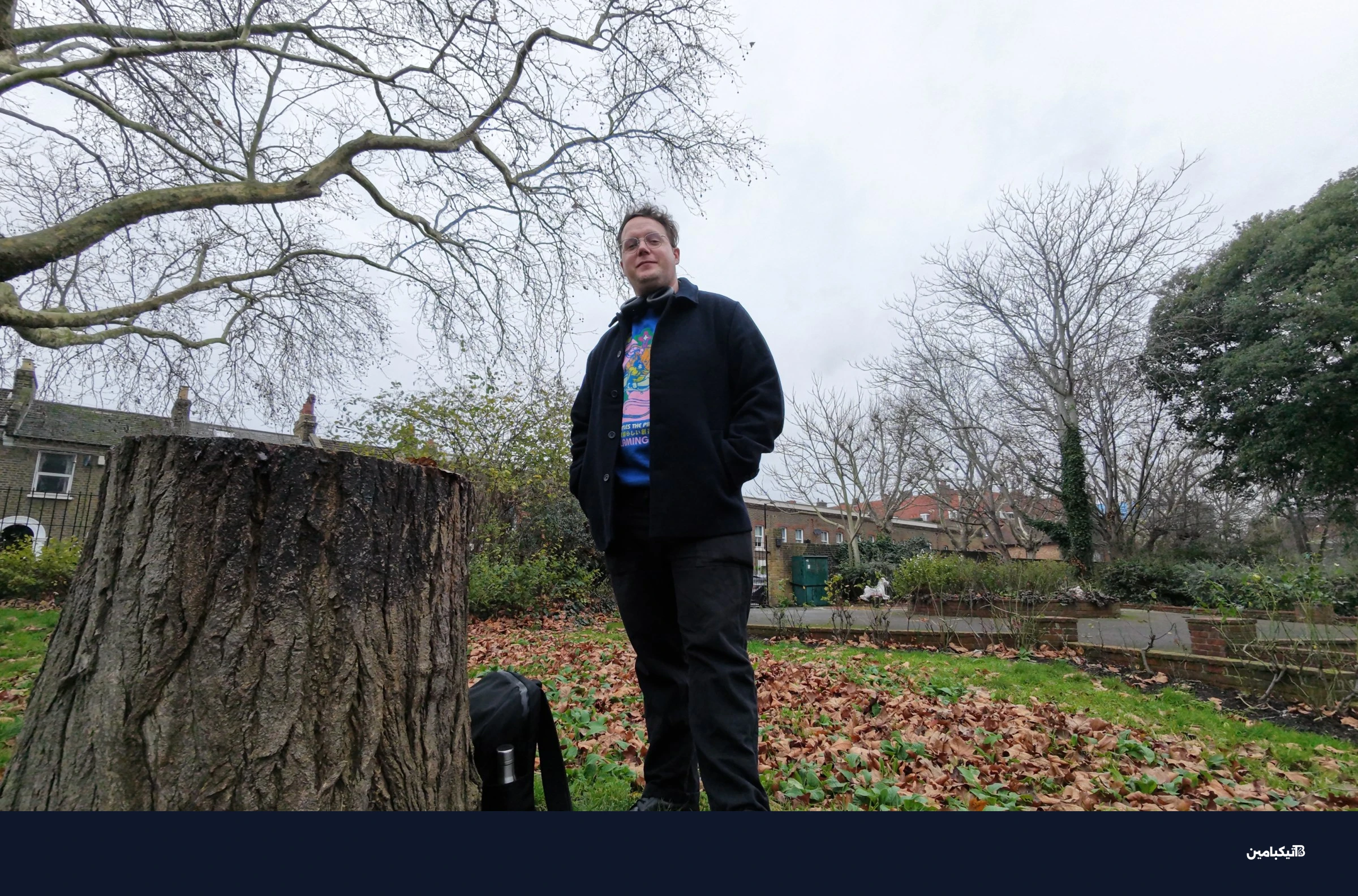 صورة سيلفي بزاوية منخفضة في حديقة باستخدام دي جي آي نيو 2