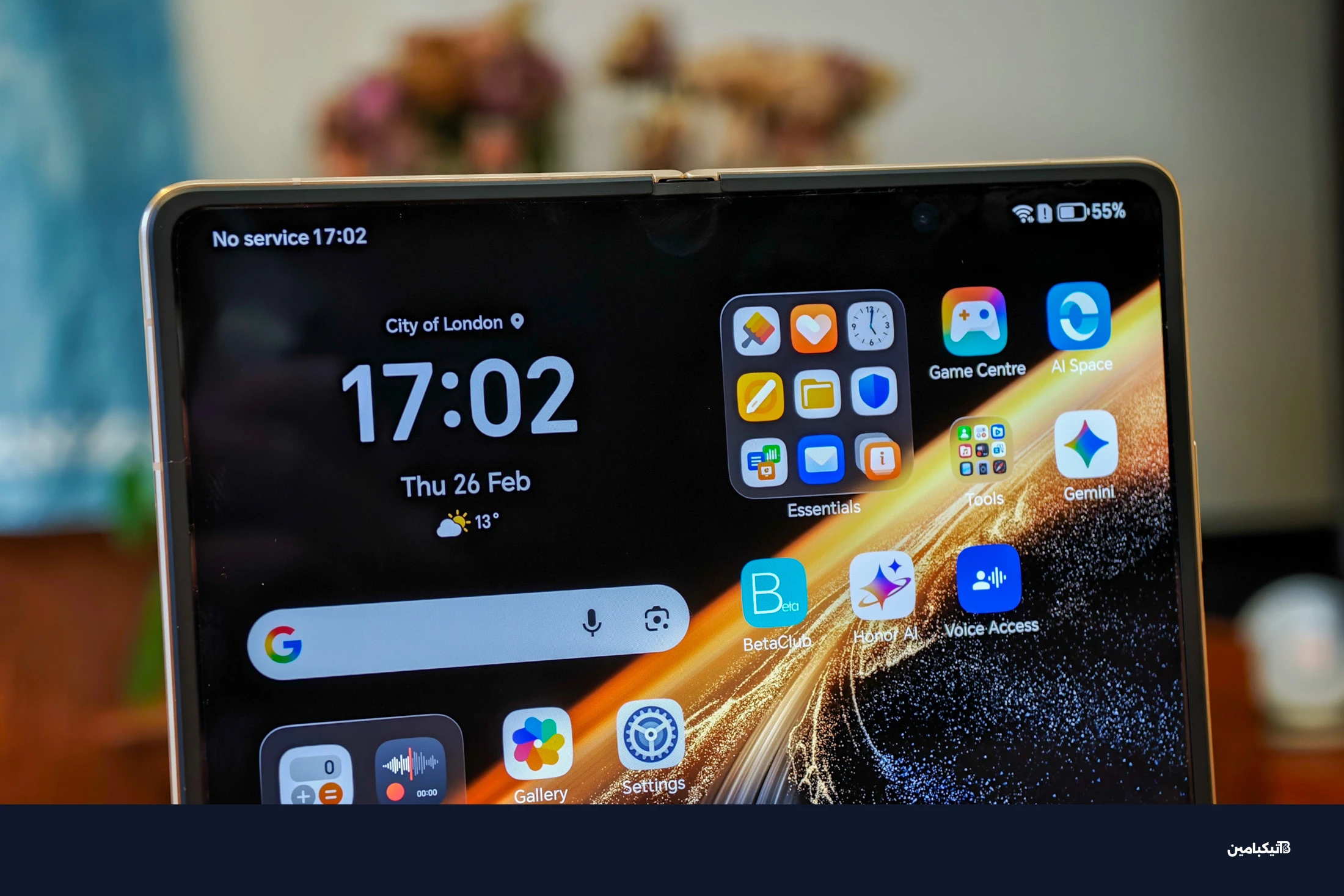 Photo of the Honor Magic V6, open