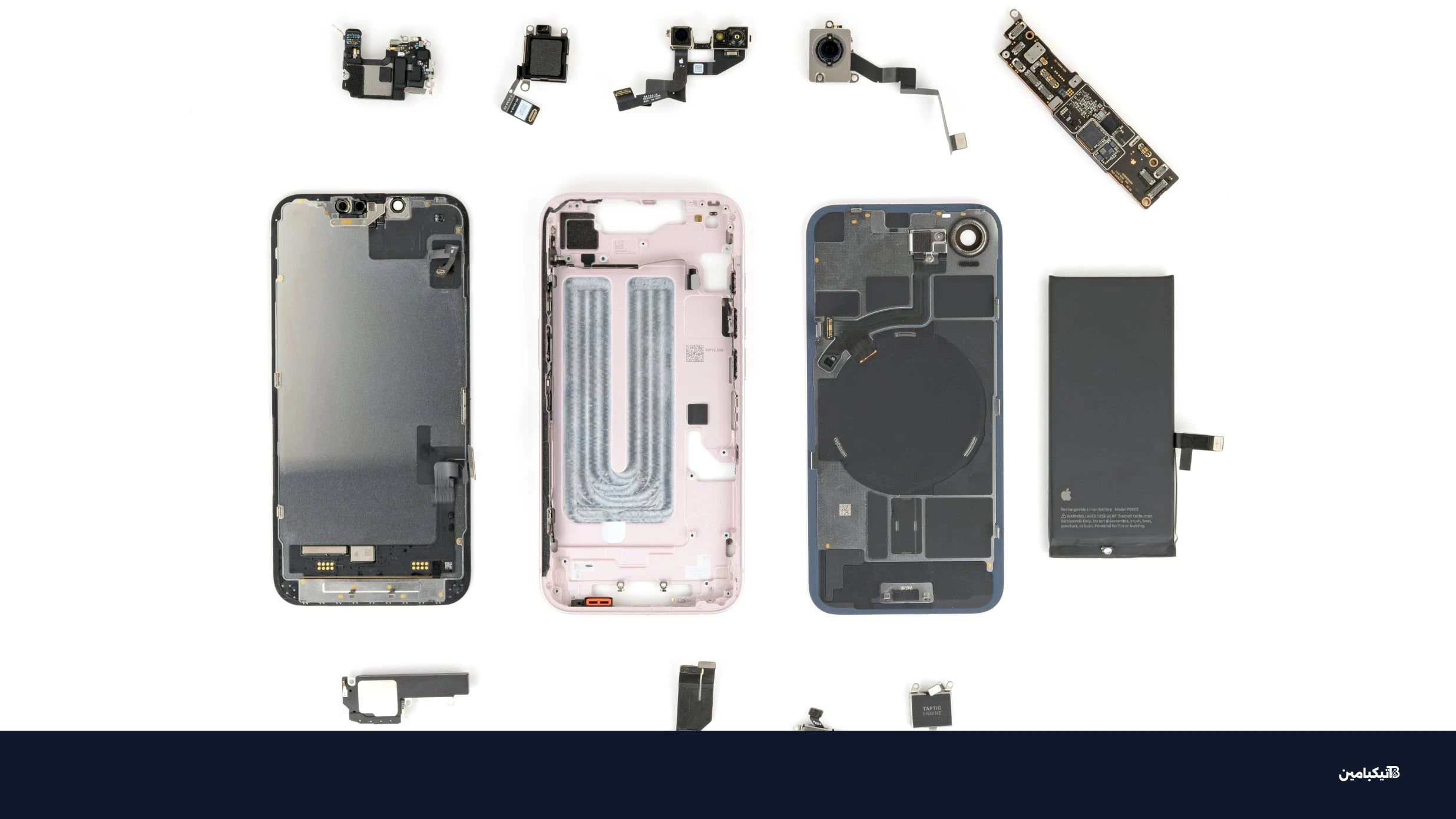 تفكيك هاتف آيفون 17e من الداخل وإظهار المكونات الداخلية
