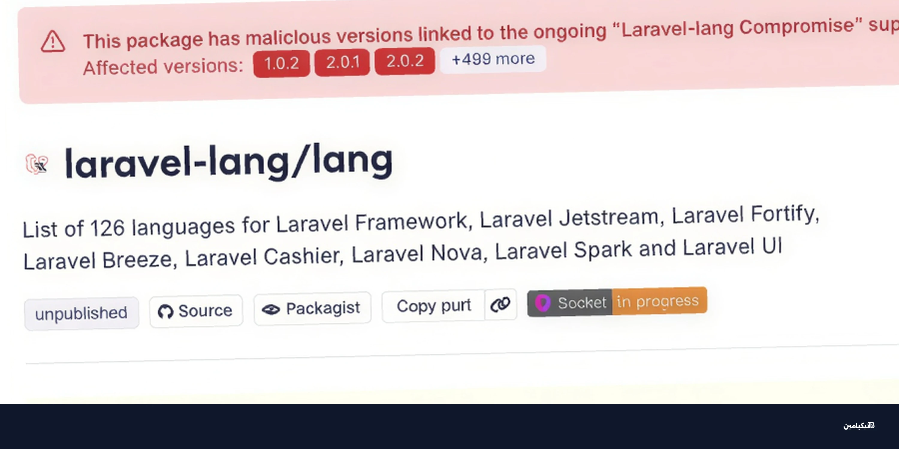 اختراق حزم لافاريل لانج: برمجية خبيثة تستهدف مطوري PHP